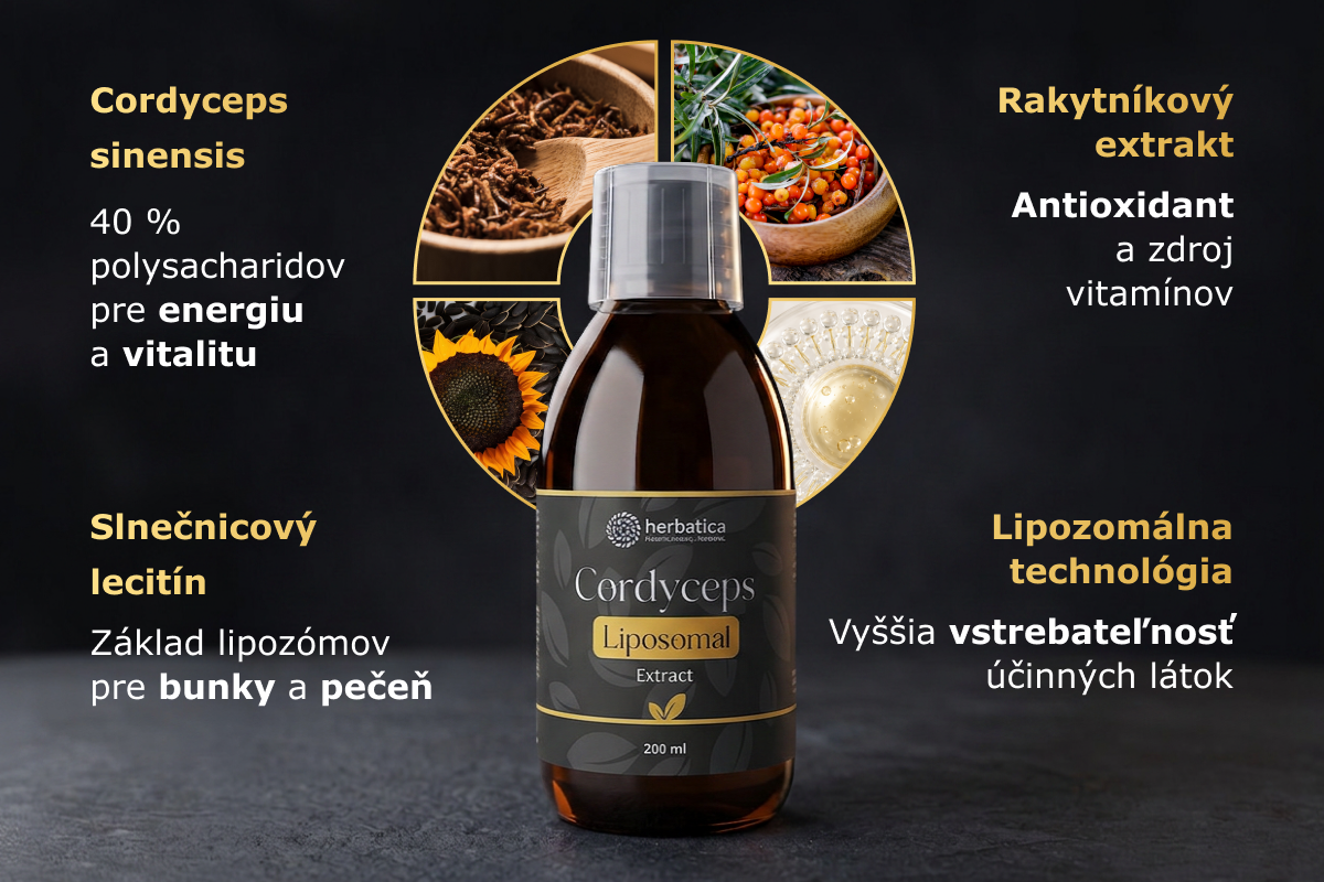 Lipozomálny extrakt Cordyceps   - 200 ml - Herbatica